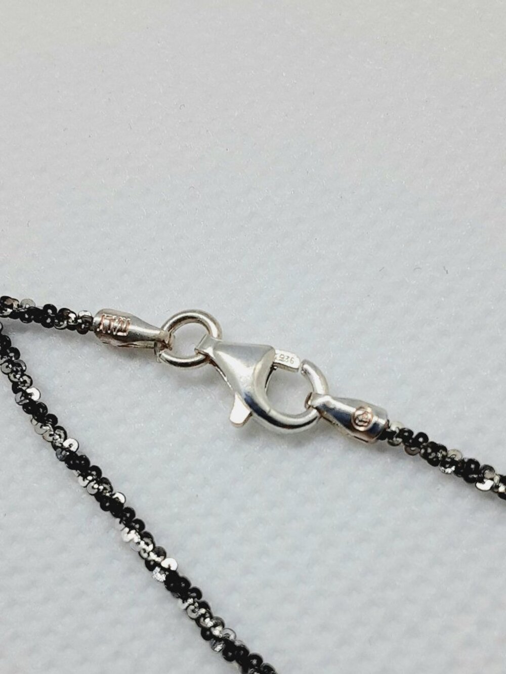 NEW 18 inch 925 oxidized wheat chain and mirrored heart pendant - Picture 6 of 12